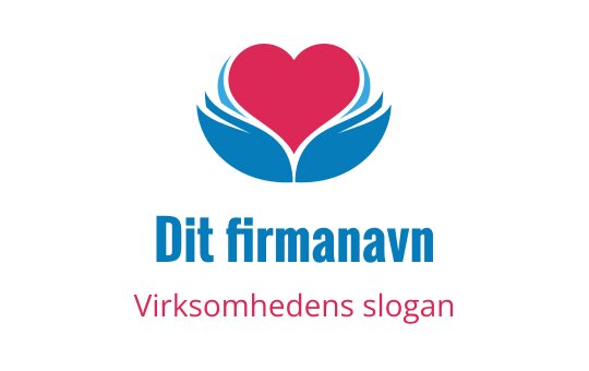 Hjerte og hender logo design i rosa og blå farger