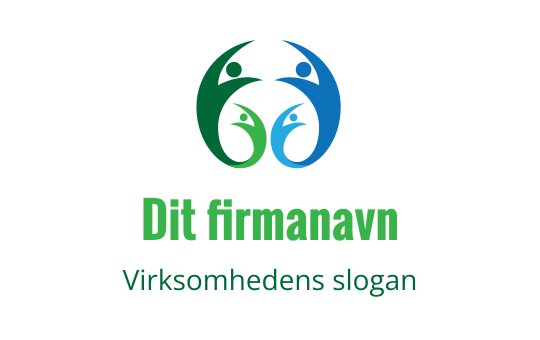 Moderne logo design med sammenkoblede figurer i grønt og blått