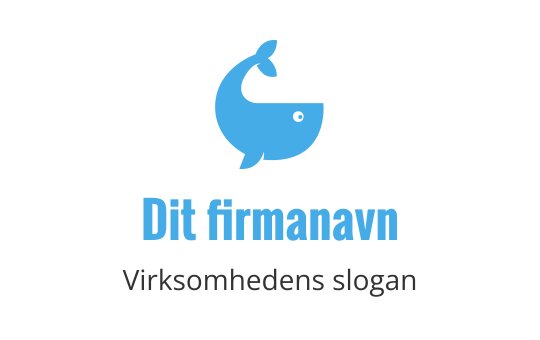 Leken hval logo design i lys blå med et vennlig uttrykk