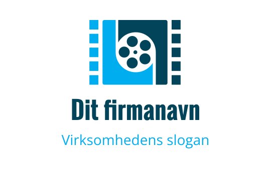 Moderne logo design med en filmrull og stiliserte filmstrimler