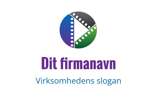 Fargerik sirkulær logo med filmstrip-segmenter i blått, grønt og svart