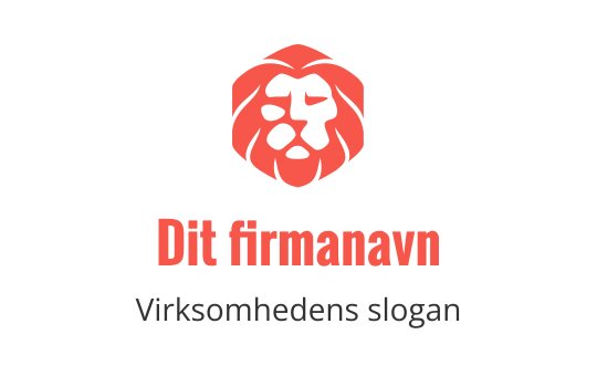 Moderne logo design med en dristig løvehode i rødt og svart
