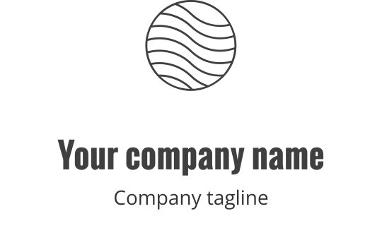 Moderne sirkulær logo med bølgende linjer i minimalistisk stil