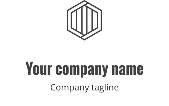 Elegant monoline logo med et kontinuerlig grått linjemønster