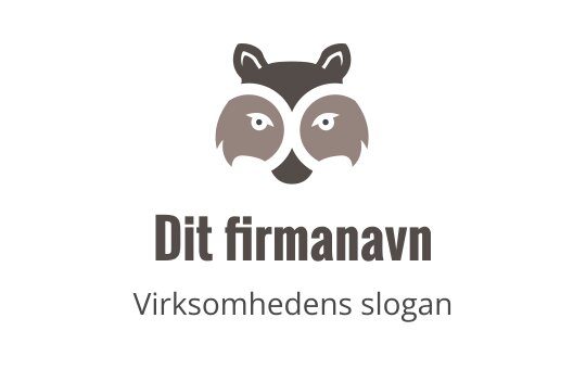 Lekent vaskebjørn logo design med karakteristiske ansiktstrekk og nøytrale farger