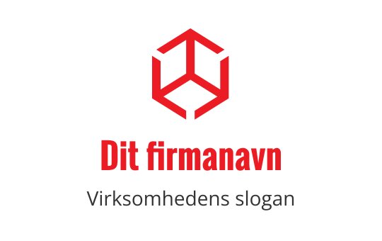 Moderne rød heksagon logo design med fet typografi