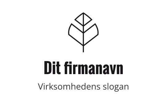 Minimalistisk bladlogo med geometriske linjer og moderne typografi