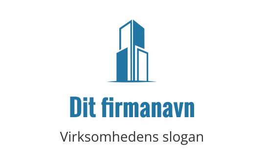 Moderne blå skyskraper logo design med rene linjer og fet typografi