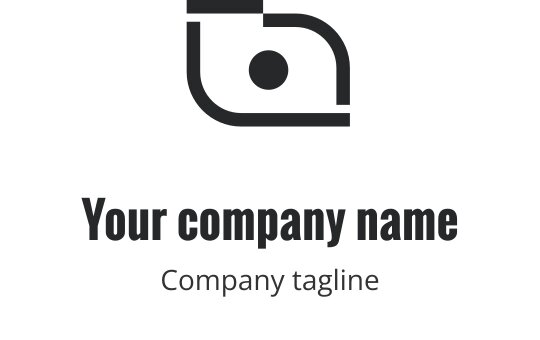 Elegant grå logo med en stilisert kamerakontur