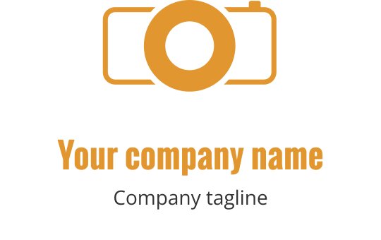 Elegant gull kamera logo design med en strømlinjeformet, moderne estetikk