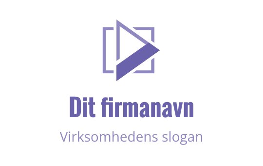 Moderne logo design med en spilleknapp i en firkantet ramme