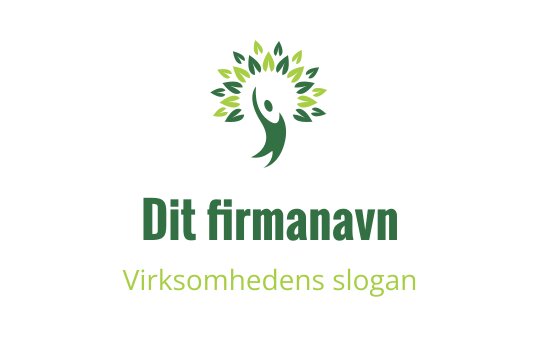 Fargerik logo med et tre og en menneskefigur i grønt