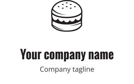 Fet svart logo med en stilisert burger og lagdelte elementer