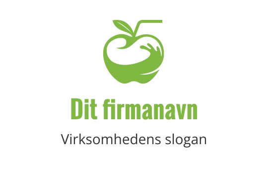 Moderne logo design av grønt eple med hånd og blad elementer
