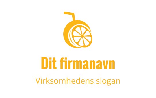 Moderne oransje sitruslogo med et sugerør og skivet frukt