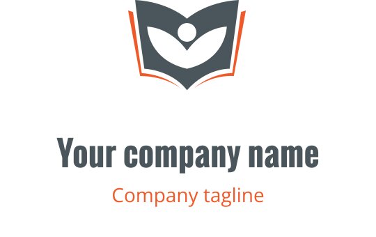 Moderne logo design med sammenflettede former i korall og grått