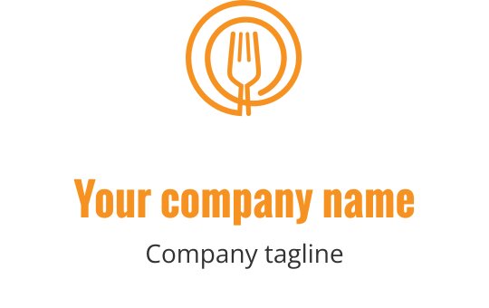 Moderne logo design med en gaffel inni en sirkulær kontur