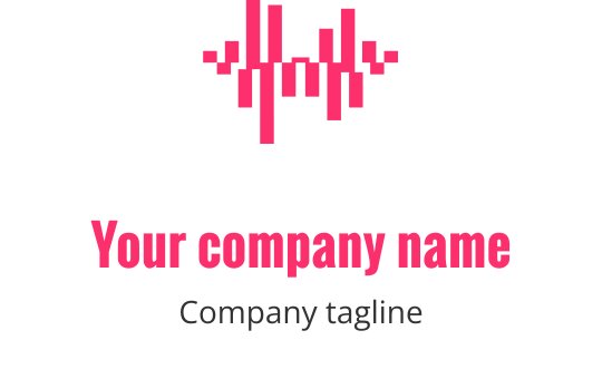Moderne rosa lydvåge logo design med fet typografi