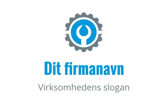 Moderne gir logo design med en skiftenøkkel i blått og grått