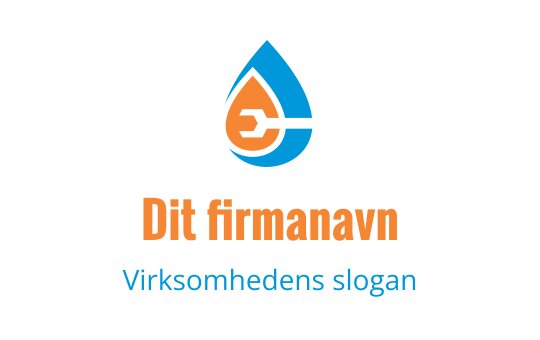 Moderne logo design med vanndråpe, en skiftenøkkel og sterke farger