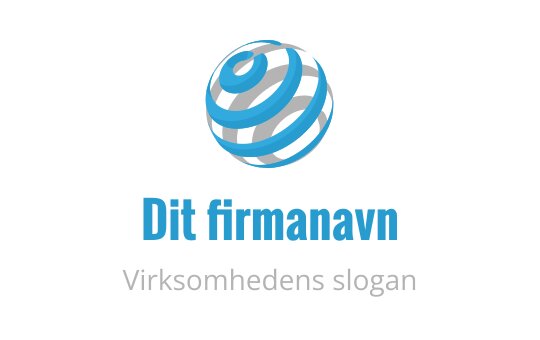 Moderne blå og hvit globus logo design med buede striper