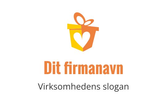 Fargerik gaveeske logo design med hjerte og bånddetalj