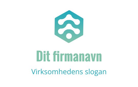 Moderne sekskantet logo design med abstrakte bølgeelementer i blå gradient