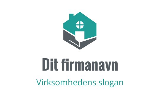Moderne huslogo design med teal og grå elementer