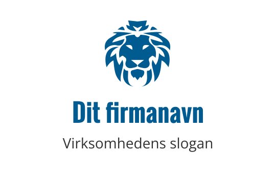 Moderne logo design av en modig løvehode i blått med sterk uttrykk