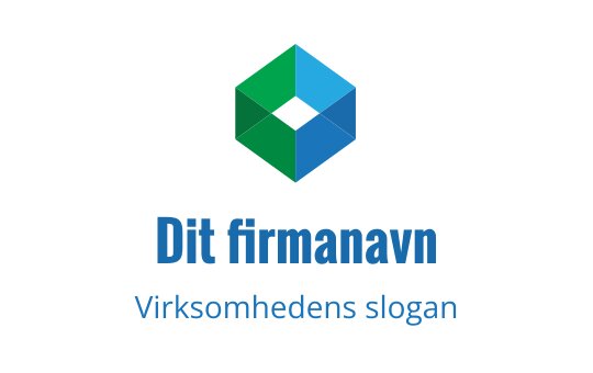 Moderne geometrisk logo design med en grønn og blå sekskantet form