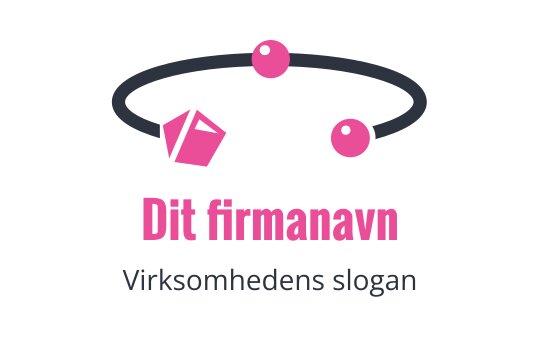 Kreativ logo design med en rosa geometrisk form og sirkulære elementer