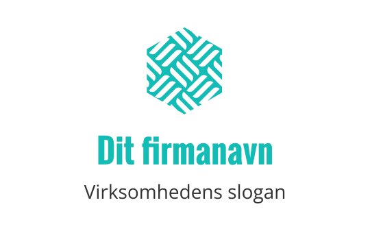 Geometrisk sekskant logo design med vevde mønstre i teal