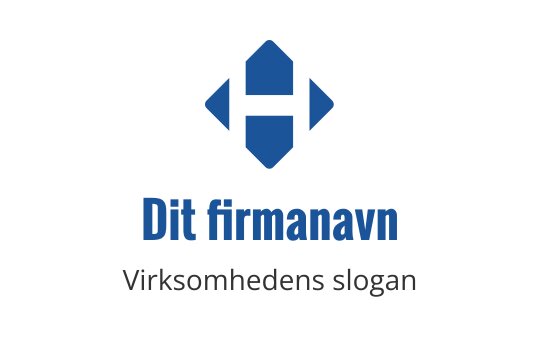 Moderne blå logo med en stilisert bokstav H og geometriske former