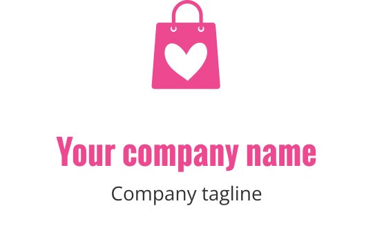 Stilig rosa logo med en moderne veske-silhuett
