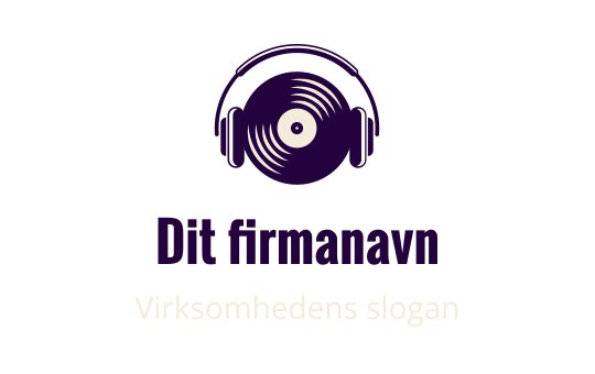 Moderne logo design med en vinylplate og hodetelefoner i lilla