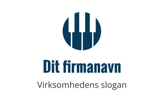 Moderne sirkulær logo med piano tangenter i blå nyanser