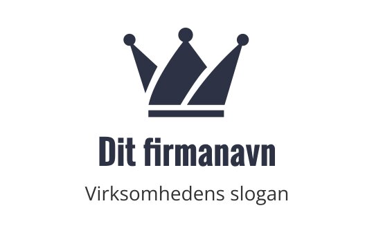 Kronelogo design i mørkeblått med elegant typografi under