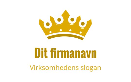 Elegant logo design med gullkrone og fet typografi