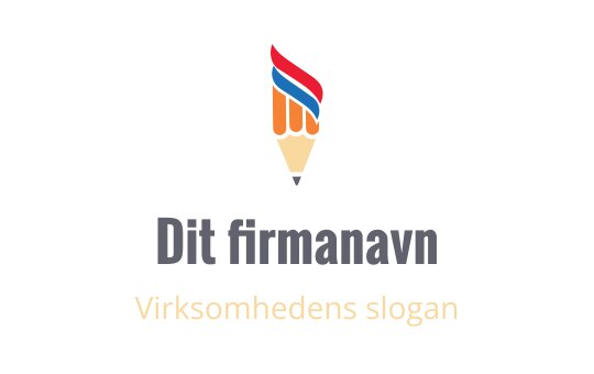 Kreativ logo design med en blyant og et fargerikt flammeelement