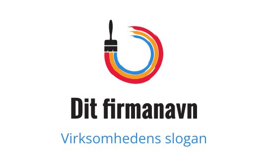 Fargerik pensel logo design med virvlende røde, gule og blå elementer