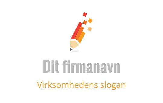Kreativ logo design med en blyant i livlige røde og oransje farger