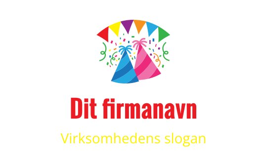 Fargerik logo design av festhatt med festdekorasjoner og konfetti