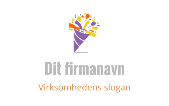 Fargerik logo design av festhatt med konfetti og stjerner