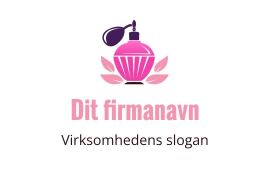 Elegant rosa parfymeflaske logo design med blomsterdetaljer