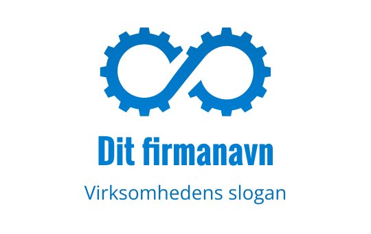 Moderne blå uendelig logo med sammenflettede gir