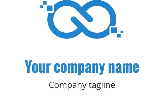 Moderne blå uendelig logo design med geometriske aksenter