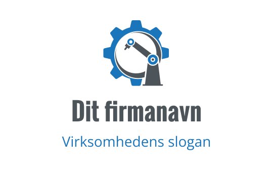 Moderne logo design med et tannhjul og robotarm i blått og grått