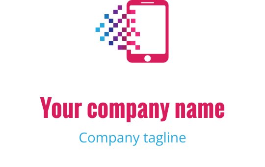 Moderne logo design for smarttelefon med fargerike piksler