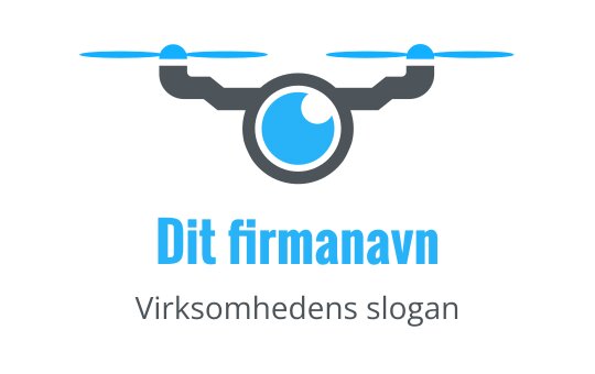 Moderne logo design av drone med et blått øye og elegante linjer