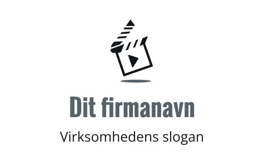 Kreativ logo design med filmklapper og spilleknapp-element